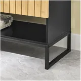 SoBuy Waschbeckenunterschrank mit 2 Türen Schwarz 60x30x70,5cm Modern