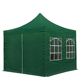 TOOLPORT Faltpavillon Economy 3 x 3 m inkl. 4 Seitenteile dunkelgrün 581832