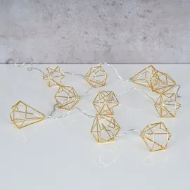 levandeo 10er Lichterkette LED Metall Gold Diamant Licht Beleuchtung Deko