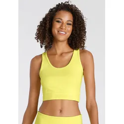 Sporttop, Crop-Top mit breiten Trägern, Gr. S (36/38), gelb, , 17378522-S