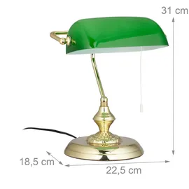 Relaxdays Bankerlampe Grün
