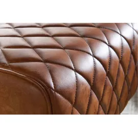Wohnling Hocker Leder 40 x 48 x 27 cm Braun