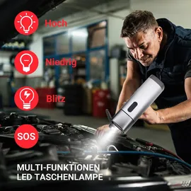 TIMIGO Starthilfe Powerbank in edlem Aluminium Design, 12V-500A Spitzenstrom, 38.4Wh Tragbare Auto Starthilfe für 6.0L Benzin- und 5.0L Dieselmotor, LED Taschenlampe
