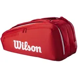 Wilson Super Tour Red Tennisschlägertasche – Rot/Weiß, für bis zu 9 Schläger