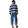 Opus Glocki Sweatshirt Breiten Rugby Streifen Water Blue 38