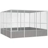 vidaXL Vogelkäfig Grau 302,5 x 324,5 x 211,5 cm Stahl