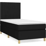 vidaXL Boxspringbett mit Matratze Schwarz 100x200 cm Stoff