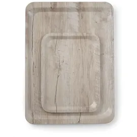 HENDI Serviertablett, AmberBox, Schock- und bruchfest, flachem Rand, Gastro Tablett, Tablett, 330x430mm, Melamin, Holz