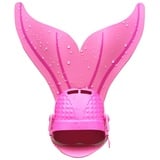 DEBAIJIA Mädchen Flipper Tauchen Meerjungfrauenflosse Jungen Schwimmflossen Meerjungfrau Flossen Training Monofin Kinder Schwimmen(D-(40*44CM)-F107-Rosa