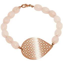 Gemshine Armband Yoga Mandala und Rosenquarz Edelsteine Armbänder & Armreife   Grau Damen 