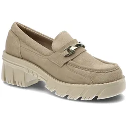Beige Halbschuhe Lemar Bequeme Lederschuhe, 37