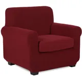 TIANSHU Sofaüberwürfe,Spandex Sesselbezüge Enthält 1 Sofabezug und 1 Sitzkissenbezug Stretch Couchbezug Elastischer Antirutsch Weich Jacquard Stoff sesselbezug Schonbezug(1 Sitzer,Weinrot)