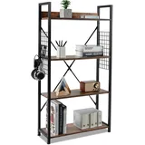 Costway Bücherregal 4-stufig 4 Ebenen 40 x 30 x 150 cm Braun