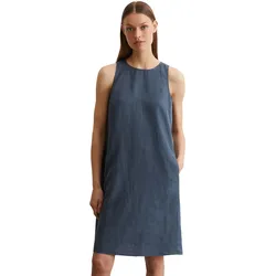 Etuikleid MARC O'POLO, Damen, Gr. 34, N-Gr, muted blau, Web, Obermaterial: 100% Leinen, casual, A-Linie, Rundhals, ohne Ärmel, Kleider, in A-Linie geschnitten