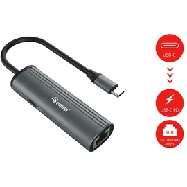 Equip 133486 USB-C-auf-RJ45-Gigabit-Netzwerk + 100W USB PD Adapter