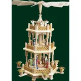 Erzgebirgische Volkskunst Richard Glässer GmbH Weihnachtspyramide Tischpyramide Erzgebirge Richard Glässer Seiffen Seiffen 2-stöckig Christi Geburt bunt, 16720