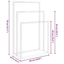 vidaXL Handtuchständer Freistehend Schwarz 48x24x78,5