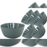 VAN WELL | URBAN Schale 11 cm grau 6er Set - Steinzeug für Tapas, Dips, Snack und Saucen