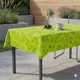 Miami Gartentischdecke Tischdecke Meterware Outdoortischdecke Campingtischdecke Mediterran Grün Eckig 110 x 160 cm Outdoor Camping