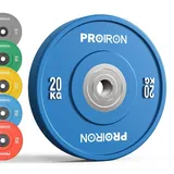 PROIRON Hantelscheiben, Olympic Bumper Plates 50mm, 5-25kg, Hartgummi, Hanteln Gewichtsscheiben nach IWF Standard