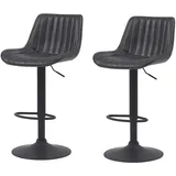 Hela Barhocker Sabine, Set drehbar,höhenverstellbar mit Gasdruckfeder,Vintage-Optik schwarz