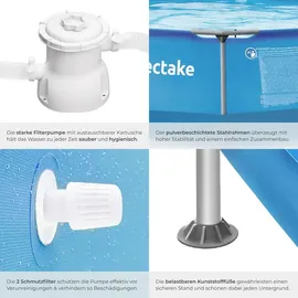 Tectake Stahlrahmenpool 360 x 76 cm inkl. Filterpumpe