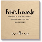 Artland Holzbild »Echte Freunde«, Sprüche & Texte, (1 St.), beige