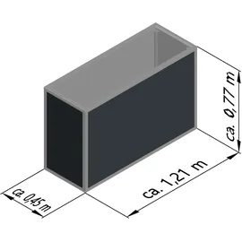 KGT Aluminium Hochbeet 130 121 x 45 x 77 cm Silber