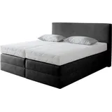 Westfalia Schlafkomfort Boxspringbett, schwarz, B:175cm L:205cm, Microvelours (100% Polyester), WESTFALIA SCHLAFKOMFORT, Komplettbetten, Boxspringbett, wahlweise mit Kaltschaum-Topper