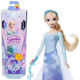 Mattel Disney Die Eiskönigin Spin & Reveal Elsa-Modepuppe und Accessoires mit 11 Über