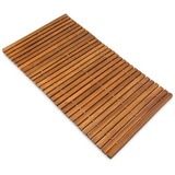 DEUBA Badematte Holz FSC®-zertifiziertes Akazienholz rutschfest Badvorleger Duschmatte Holzduschmatte Badezimmerteppich Dusch Vorleger Stabmuster