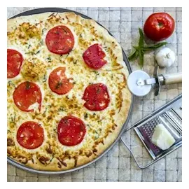 Relaxdays Pizzablech Set, Ø 29 cm, antihaftbeschichtet, für Pizza & Flammkuchen, anthrazit, 2er Set