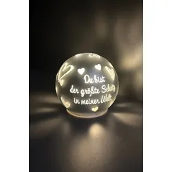 Lichtkugel Roviano Schatz silber 13cm LED