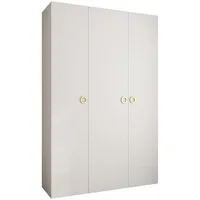 Abiks möbel Drehtürenschrank, Weiß, Gold, Metall, Nachbildung, 160x245.5x50 cm,