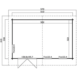 Lasita Maja Baruda 53 5,10 x 3,30 m natur