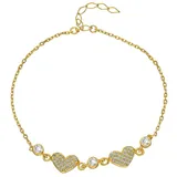dKeniz Armband 925/- Sterling Silber Zirkonia 17,0+3,0cm Weiss Damen