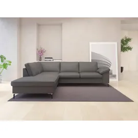 Livetastic Eckcouch Webstoff 5-Sitzer Dunkelgrau
