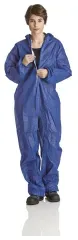Einweg-Overall aus PP, Kapuze, blau, 40g, PSA Kategorie 1 PP40B-XL , 1 Karton = 50 Stück, Größe XL