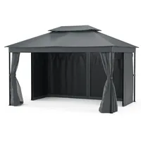 Blumfeldt Mondo Dual 3x4 Pavillon mit Doppeldach und Moskitonetzen