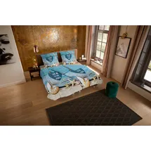 Muller Textil Beach heart unifarben Blau 135 x 200 cm + 2 x 80 x 80 cm