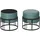 [en.casa] Hocker, Multifunktionaler stapelbarer Sitzhocker Tas 2er Set rund Grün