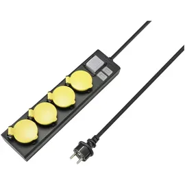 Sygonix Steckdosenleiste 1 St. Schwarz/Gelb