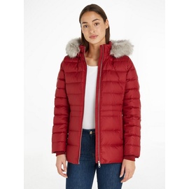Tommy Hilfiger Damen Daunenjacke Down Jacket With Fur Winter, Rot (Rouge), XL