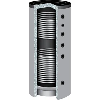 TWL Technologie 500 Liter TWL Pufferspeicher PR2-500 2 Wärmetauscher 120mm Isolierung Heizungsspeicher