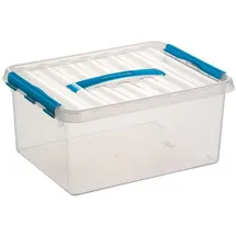 sunware perfectly organised Q-Line Aufbewahrungsbox 400 x 300 x 180 mm 6-tlg. transparent/blau