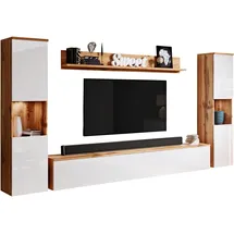 INOSIGN Wohnwand »PARIS, Vitrine Türanschlag links/rechts wechselbar« Komplett-Set, 4 Stk. tlg., weiß