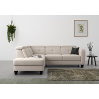sit&more Ecksofa Belluci L-Form, inklusive Federkern, wahlweise mit Bettfunktion und Bettkasten beige