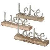 Boltze Dekoaufsteller/Schriftzug aus Holz und Aluminium "Lebe/Liebe/Lache" von Boltze -