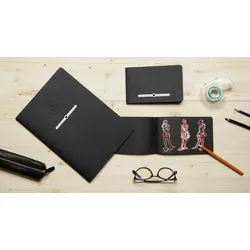 Clairefontaine 10x Skizzenheft Crok'Book 17x22cm Hochformat 20 Blatt schwarz 120g - Schwarz 60315C