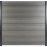Floordirekt WPC Zaun Mit Alu Pfosten Grau
